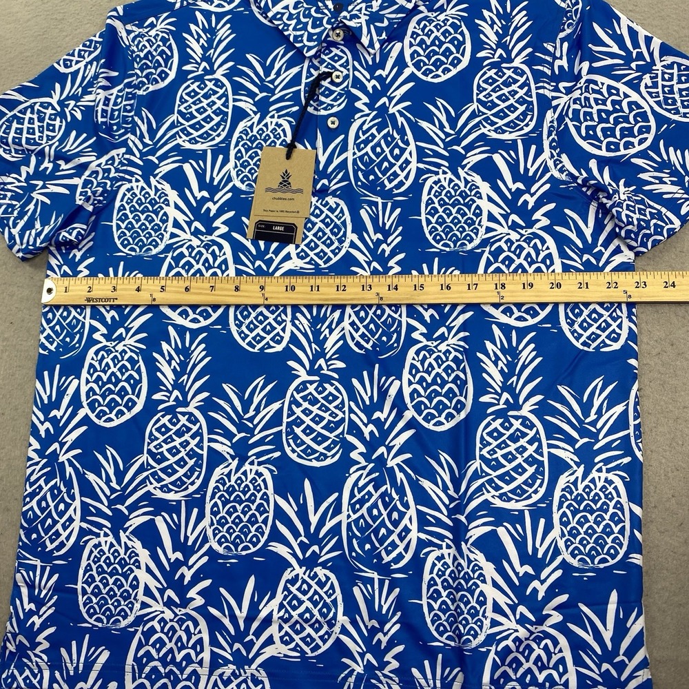 Chubbies Blue and White Pineapple Polo Shirt - Picture 10 of 11